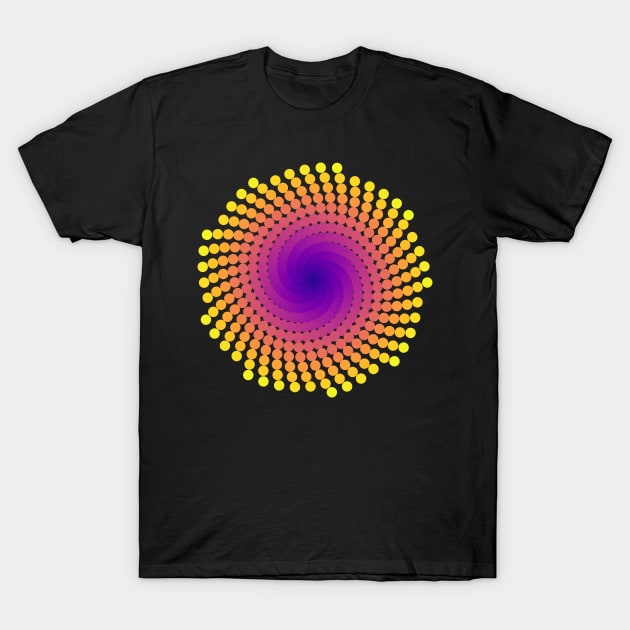 Whirlpool Spiral | Light Sunset Yellow Red Blue T-Shirt by aRtVerse